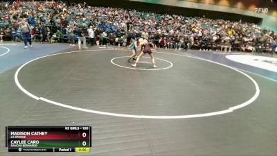 100 lbs Cons. Round 1 - Caylee Caro, Rancho Bernardo vs Madison Cathey, La Grande