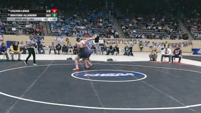 285 lbs 1st Place Match - Colton Lewis, Atherton vs Brayden Allender, Campbell County