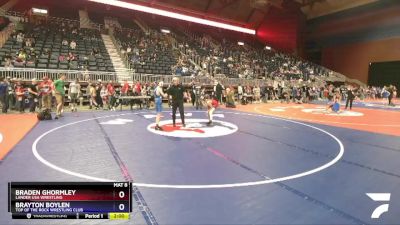 92 lbs Cons. Semi - Braden Ghormley, Lander USA Wrestling vs Brayton Boylen, Top Of The Rock Wrestling Club