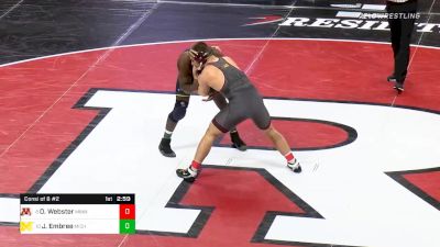 184 lbs Consolation - Owen Webster, Minnesota vs Jelani Embree, Michigan