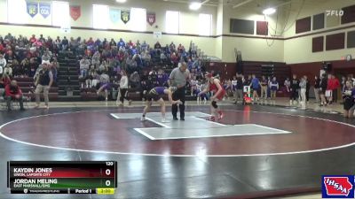 120 lbs Semifinal - Jordan Meling, East Marshall/GMG vs Kaydin Jones, Union, LaPorte City