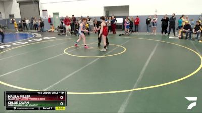 144 lbs Round 1 - Chloe Cavan, Interior Grappling Academy vs Malila Miller, Alaska Battle Cats Wrestling Club