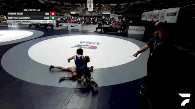 Cons. Round 3 - Felipe Rizo, East Bakersfield High School Wrestling vs Joshua Caicedo, Corona High School Wrestling