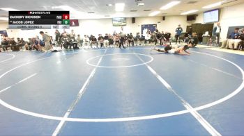 132 lbs Cons. Round 5 - Jacob Lopez, Pacifica (Oxnard) vs Zackery Dickison, Pacifica