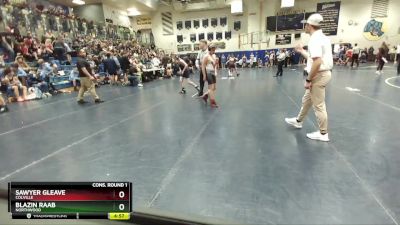 115 lbs Cons. Round 1 - Blazin Raab, Northwood vs Sawyer Gleave, Colville