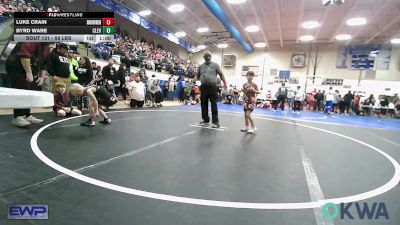 55 lbs Semifinal - Luke Crain, Skiatook Youth Wrestling vs Byrd Ware, Cleveland Take Down Club