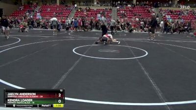 70 lbs Round 4 (6 Team) - Jaelyn Anderson, Nebraska Wrestling Academy vs Kendra Loader, Midwest Misfitz Black