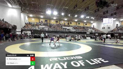 120 lbs Consi Of 8 #1 - George Mamakos, Linsly School vs Garrett Clark, Kinkaid School