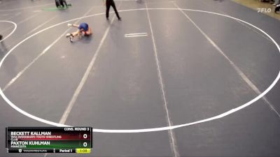 67 lbs Cons. Round 3 - Paxton Kuhlman, Minnesota vs Beckett Kallman, WAA (Woodbury) Youth Wrestling Club