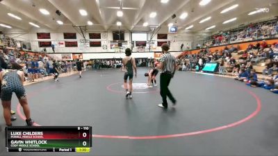 110 lbs Quarterfinal - Gavin Whitlock, Cody Middle School vs Luke Childers, Powell Middle School