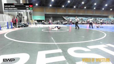 100 lbs Quarterfinal - Laylah Yoho, Valkyrie Girls WC vs Aria Pennywell, Driller Wrestling Club