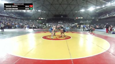 Boys 3A 126 lbs Champ. Round 2 - Miguel Garcia, Meadowdale vs Zayden Brown, Auburn Mountainview