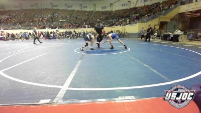 120 lbs Quarterfinal - Mitchell Blum, Harrah Little League Wrestling vs Piper-Ann VanBibber, Marlow Outlaws