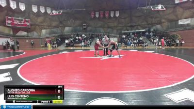 285 lbs Cons. Round 3 - Luis Centeno, Moorpark College vs Alonzo Cardona, Victor Valley College