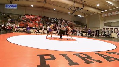 157 lbs Semifinal - Tevin Minney, Cushing High School vs Promised Johnson, Bristow High School