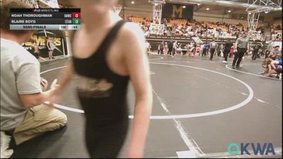 43 lbs Semifinal - Noah Thoroughman, Broken Arrow Wrestling Club vs Blaire Boyd, Standfast