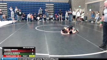 90 lbs 3rd Place Match - Dominick Roberts, Warhawk Wrestling Club vs Denver Arausa, 208 Badgers