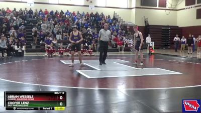 132 lbs Quarterfinal - Abram Wessels, Clarion-Goldfield-Dows vs Cooper Lenz, East Marshall/GMG