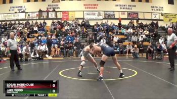 157 lbs Quarterfinal - Logan Morehouse, Tol. St. John`s Jesuit vs Jake Wood, Perrysburg