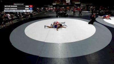 157 lbs Skyler Madsen, SCVWA - Santa Clara Valley Wrestling Association vs Julian Cordova, SDIKWA - San Diego-Imperial Kids Wrestling Association