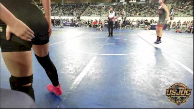 90 lbs Consi Of 8 #1 - Abigail Whipple, F-5 Grappling vs Jordan Rasberry, Henryetta Knights Wrestling Club