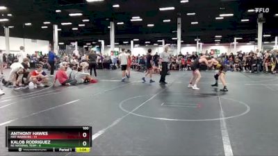 100 lbs Round 3 (8 Team) - Anthony Hawks, Mat Warriors vs Kalob Rodriguez, NC National Team