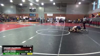 165 lbs Cons. Round 2 - Zachary Palombaro, St. Andrew`s University vs Carter Friend, Wisconsin - Eau Claire