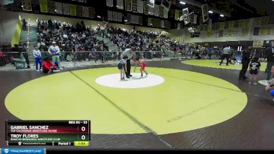 53 lbs Cons. Semi - Gabriel Sanchez, TUF CALIFORNIA WRESTLING ACADE vs Troy Flores, Rancho Bernardo Wrestling Club