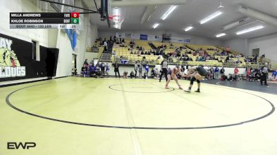 130 lbs Consi Of 4 - Milla Andrews, Fayetteville Girls HS vs Khloe Robinson, Bentonville Girls