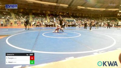 83 lbs Consi Of 4 - Tanner Turpin, Owasso Takedown Club vs Levi West, Woodland Wrestling Club