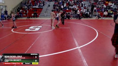 82 lbs Semifinal - Roan Rickel-Cruz, Team Aggression Wrestling Club vs Preston Beckett, NWWC