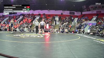 175 lbs Semifinals (8 Team) - Caden Krueger, Detroit Catholic Central HS vs AJ Plouhar, Clarkston HS