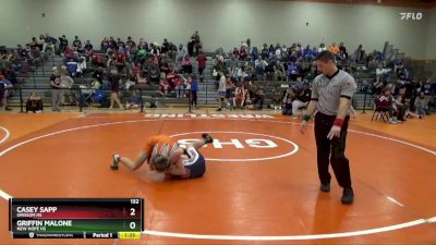 132 lbs Cons. Semi - Casey Sapp, Grissom Hs vs Griffin Malone, New Hope HS