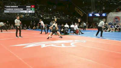 120 Class 4 lbs Quarterfinal - Cruz Enderle, St. Pius X (Kansas City) vs Kamdon Vonholten, Raymore-Peculiar