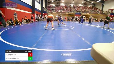 160 lbs Rr Rnd 1 - Hunter Thorn, HURRICANE WRESTLING ACADEMY vs Wyatt Anderson, Vinita Kids Wrestling