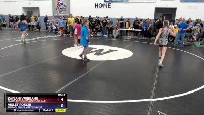 102 lbs Round 3 - Kaylani Vreeland, Alaska Battle Cats Wrestling Club vs Violet Roschi, Chugach Eagles Wrestling Club