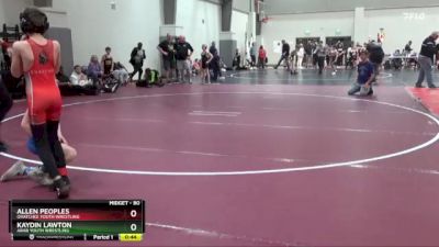 80 lbs Quarterfinal - Kaydin Lawton, Arab Youth Wrestling vs Allen Peoples, Ohatchee Youth Wrestling