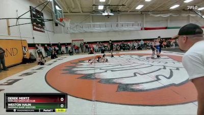 74 lbs Cons. Round 3 - Derek Mertz, Worland Wrestling Club vs Weston Haun, Shoshoni Sharp Shooters