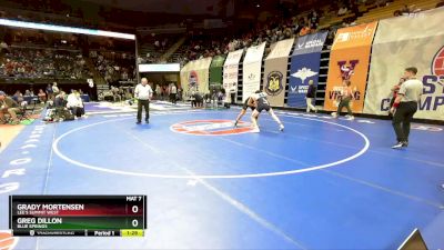 150 Class 4 lbs Champ. Round 1 - Grady Mortensen, Lee`s Summit West vs Greg Dillon, Blue Springs