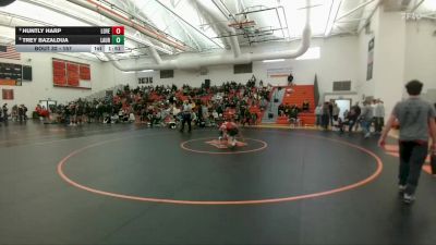 157 lbs Quarterfinal - Huntly Harp, Huntley Project (Worden) vs Trey Bazaldua, Red Lodge