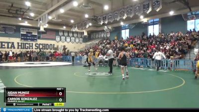 120 lbs Semifinal - Aidan Munoz, Temecula Valley vs Carson Gonzalez, Murrieta Valley