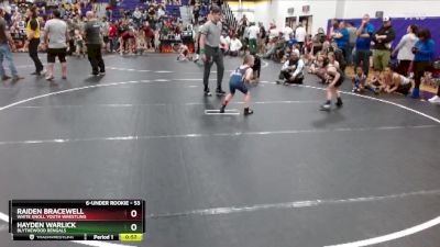 53 lbs Cons. Round 2 - Raiden Bracewell, White Knoll Youth Wrestling vs Hayden Warlick, Blythewood Bengals