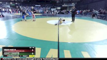 49 lbs Cons. Round 2 - Brian Hart Iii, Hoquiam Jr. Grizzly Wrestling Club vs Emmett Mahaffie, Steelclaw Wrestling Club