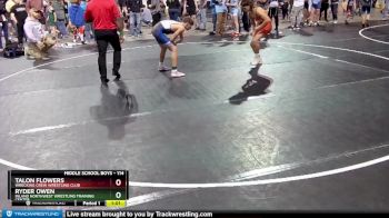 114 lbs Semifinal - Ryder Owen, Inland Northwest Wrestling Training Center vs Talon Flowers, Wrecking Crew Wrestling Club