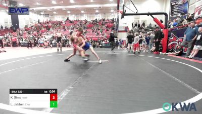 80 lbs Consi Of 8 #2 - Kingston Sims, Piedmont vs Logan Jabben, Caney Valley Wrestling