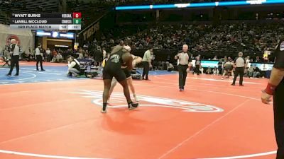 215 Class 1 lbs 3rd Place Match - Wyatt Burks, Versailles vs Lavell Mccloud, St. Mary`s South Side