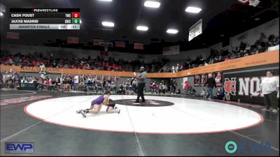 52 lbs Quarterfinal - Cash Foust, Tuttle Wrestling Club vs Jaxxe Madrid, Chickasha Wrestling