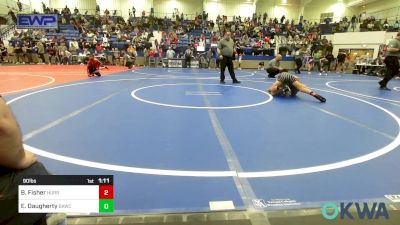 90 lbs 2nd Place - Benjamin Fisher, HURRICANE WRESTLING ACADEMY vs Elijah Daugherty, Broken Arrow Wrestling Club