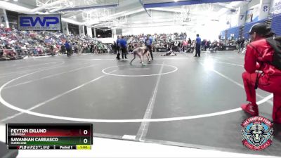 90 lbs Quarterfinal - Peyton Eklund, Nebraska vs Savannah Carrasco, Hurricane