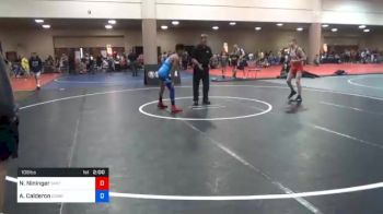 106 lbs 3rd Place - Noah Nininger, Smith Mountain Lake Wrestling Club vs Allen Calderon, Compound